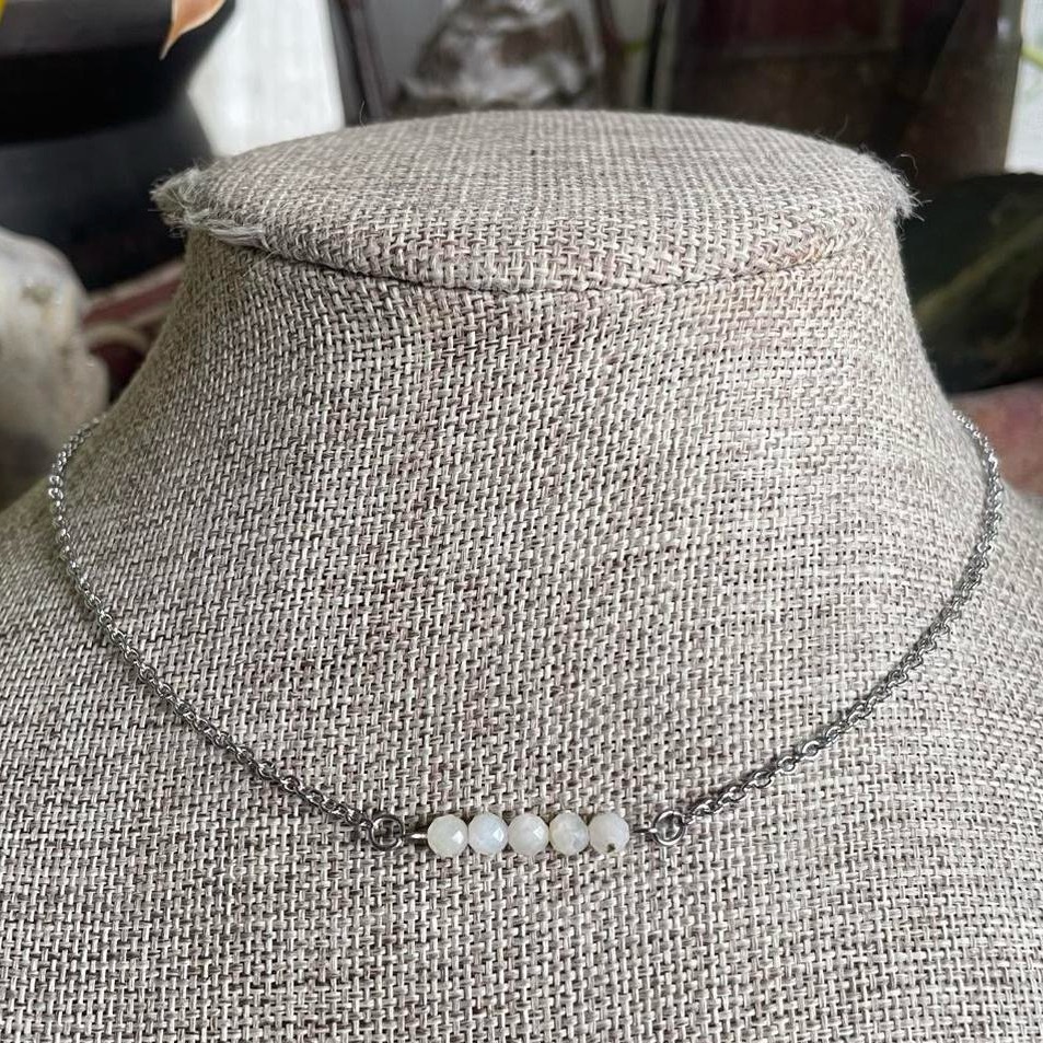 Moonstone Bar Necklace